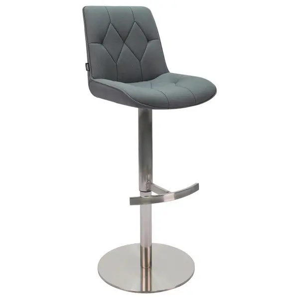 Scaun De Bar din metal, textil, gri