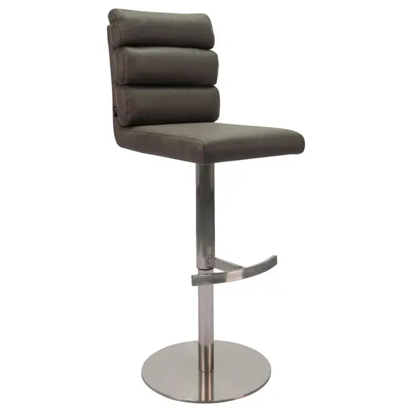 Scaun De Bar din metal, textil, gri, culoare inox