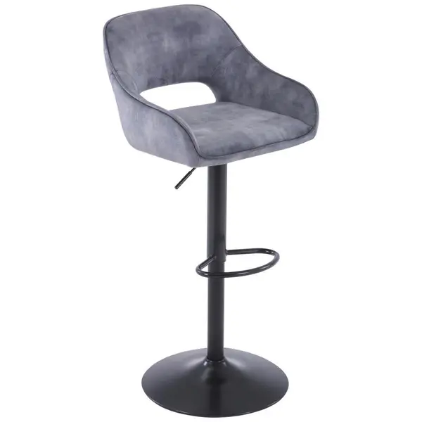 Scaun De Bar din metal, textil, gri, negru