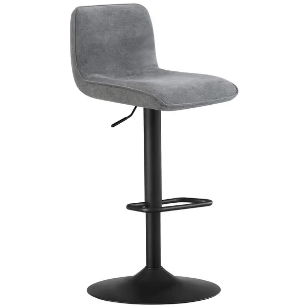 Scaun De Bar din metal, textil, gri, negru