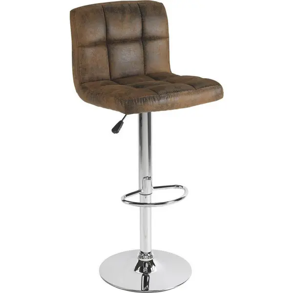 Scaun De Bar din metal, textil, maro, culoare crom