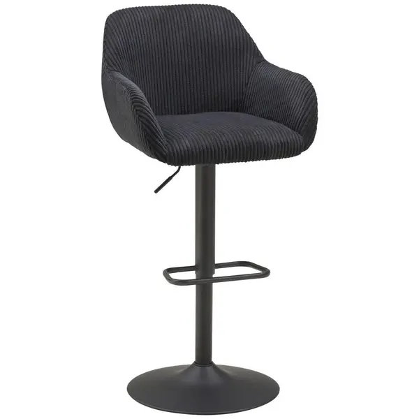 Scaun De Bar din metal, textil, negru