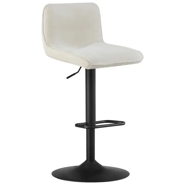 Scaun De Bar din metal, textil, negru, bej