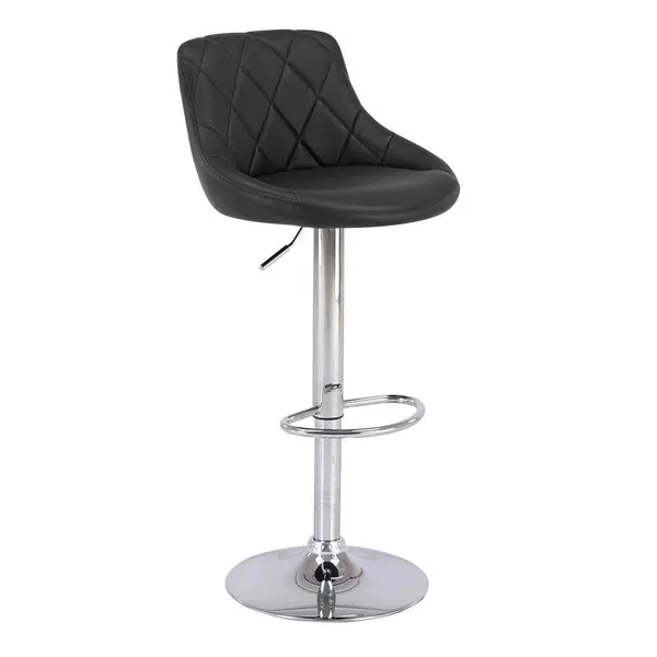 Scaun De Bar din metal, textil, negru, culoare crom