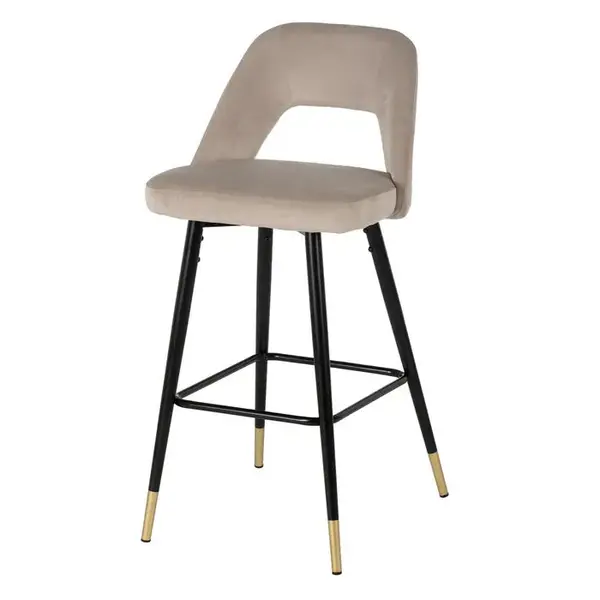 Scaun de bar DUCHESS VELVET H-75CM beige - P - Default Title