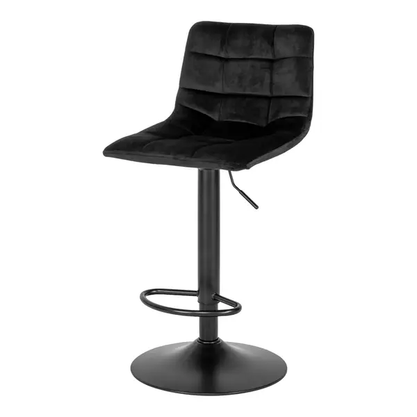 Scaun de bar ELVOREN VELVET H61/81 CM - Negru