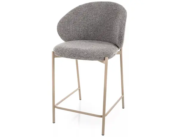 Scaun de bar FARGION BEIGE LEGS H61 CM - Grey