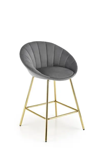 Scaun de bar H112 velvet gri