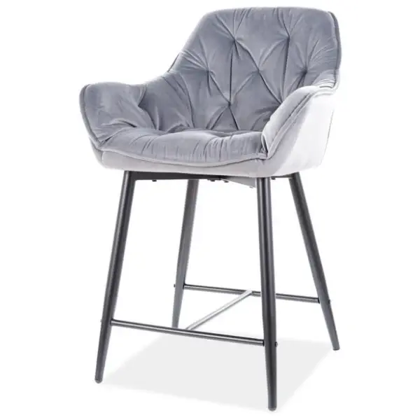 Scaun de bar HEY VELVET H60 CM - Grey