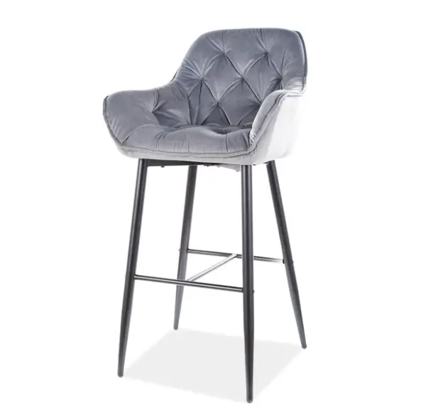 Scaun de bar HEY VELVET H76 CM - Grey