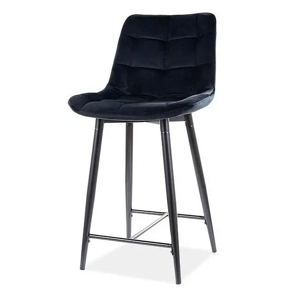 Scaun de bar HILDA H60 CM - Negru