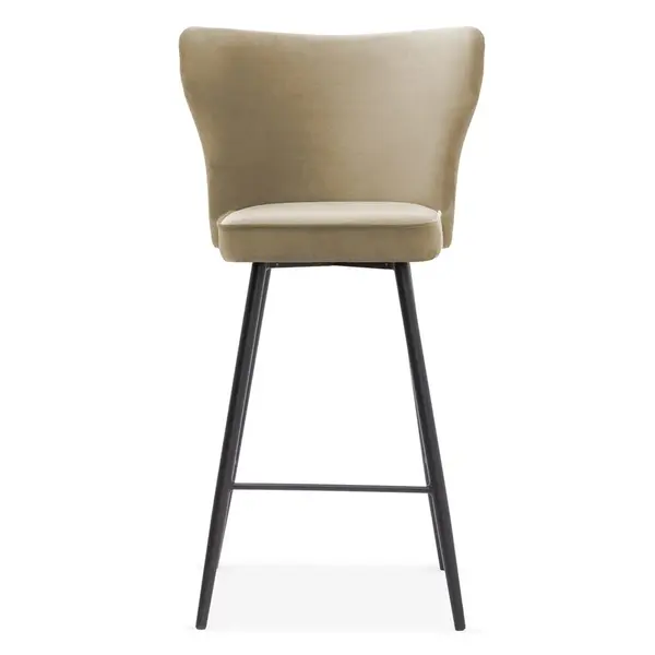 Scaun de bar Modena bej picioare negru - H70 cm