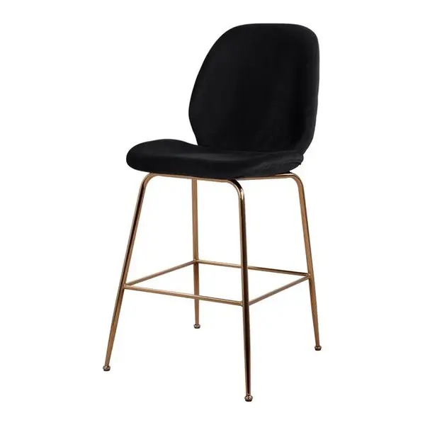 Scaun de bar NORRA VELVET H65 CM - Negru