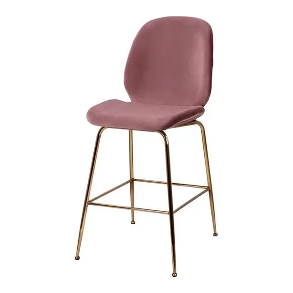Scaun de bar NORRA VELVET H65 CM - Roz