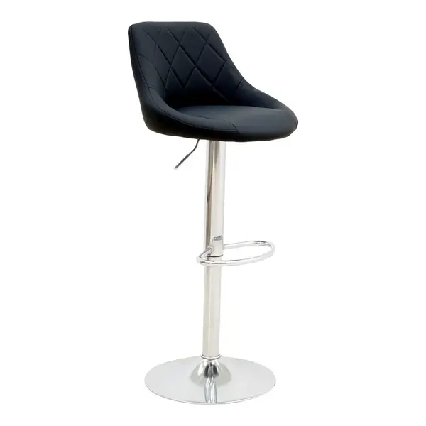 Scaun de bar reglabil pe inaltime Boronez Negru 47x49x112 cm