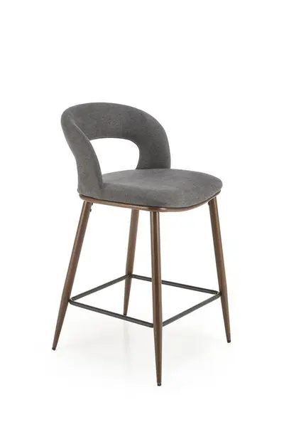 Scaun de bar tapitat H114 gri/nuc