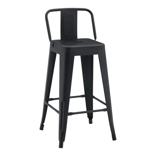Scaun de bar Utopia, Negru Mat, 42x42x86 cm