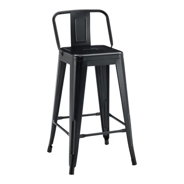 Scaun de bar Utopia, Pako World, Negru, 42x42x86 cm