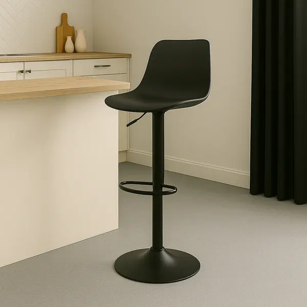 Scaun de bar Walden, PP, negru, 40x43x100 cm