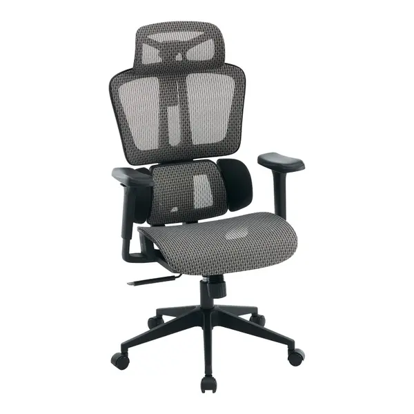 Scaun de birou ergonomic Ergo Flow, Negru-Gri, 73x64x112-135 cm