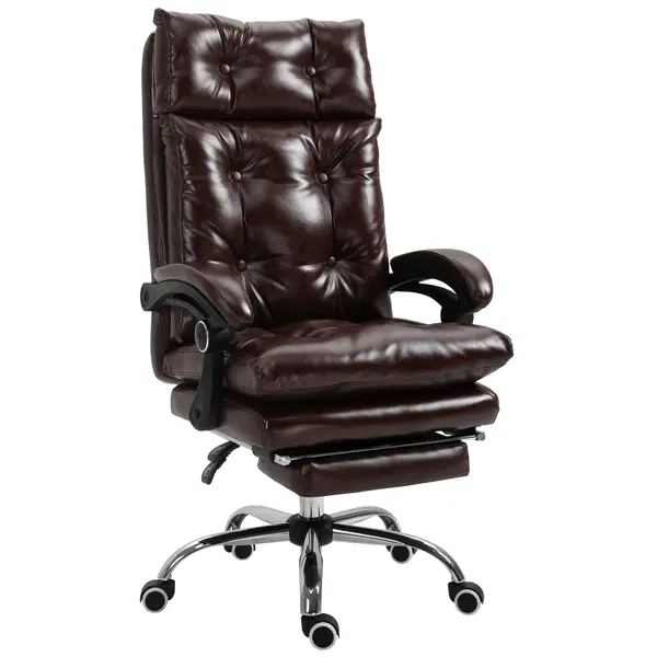 Scaun de Birou Ergonomic Vinsetto, Suport picioare, Inaltime Reglabila Maro | Aosom Romania