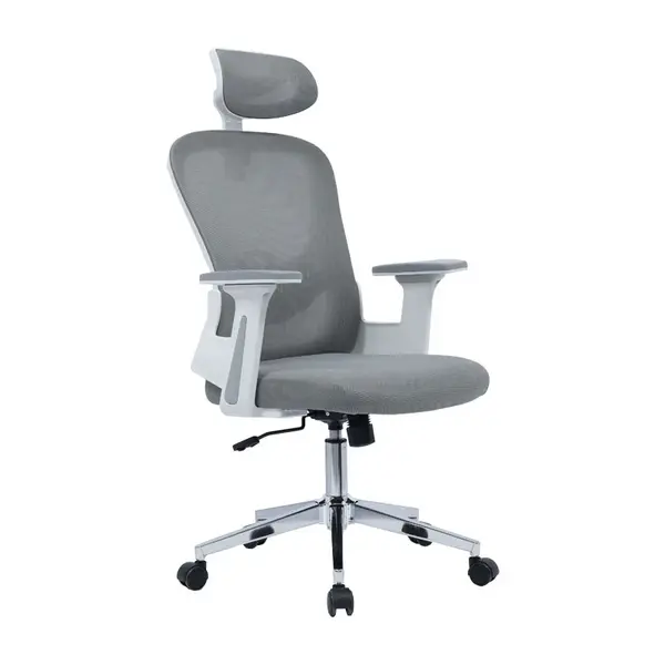 Scaun de birou manager Ignatius mesh, Gri - Negru, 110-120x65x45 cm
