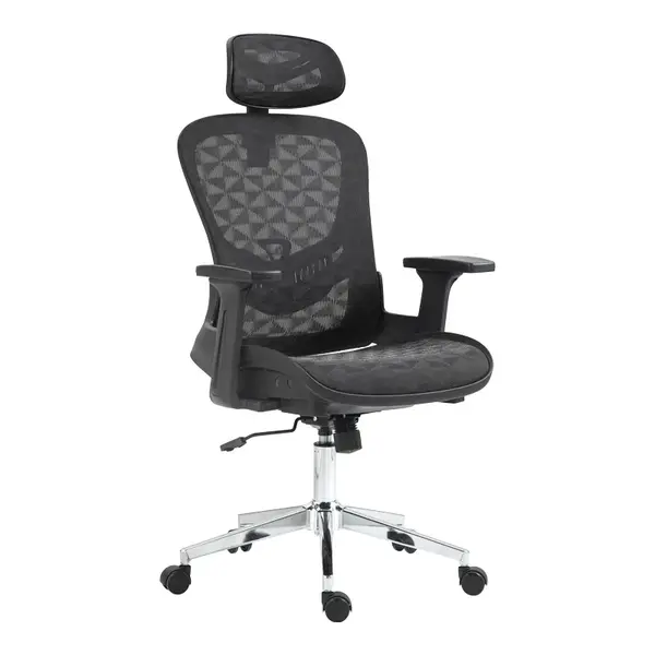 Scaun de birou manager Mergi plasa, neagra, 62x63x120 cm