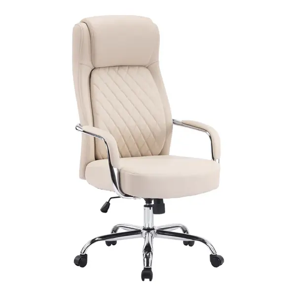 Scaun de birou Manager Rianda, bej, 70x6x116-124 cm