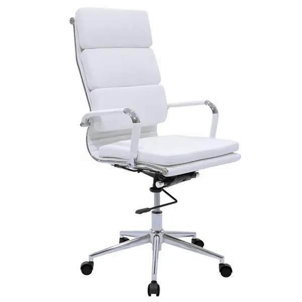 Scaun de birou Manager Tokyo pakoworld cu piele PU alba 55.5x52x108cm Scaun de birou Manager Tokyo pakoworld cu piele PU albă 55.5x52x108cm