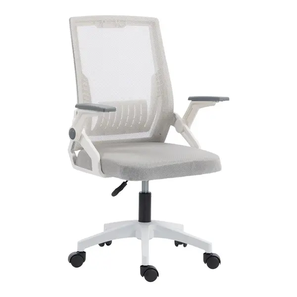 Scaun de birou Penza, Alb - Gri, 48x58x102 cm