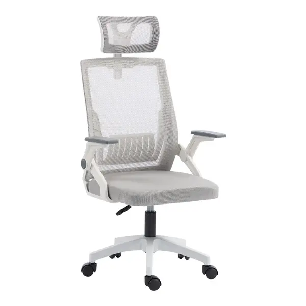 Scaun de birou, Plymot, Alb, 58x48x122 cm