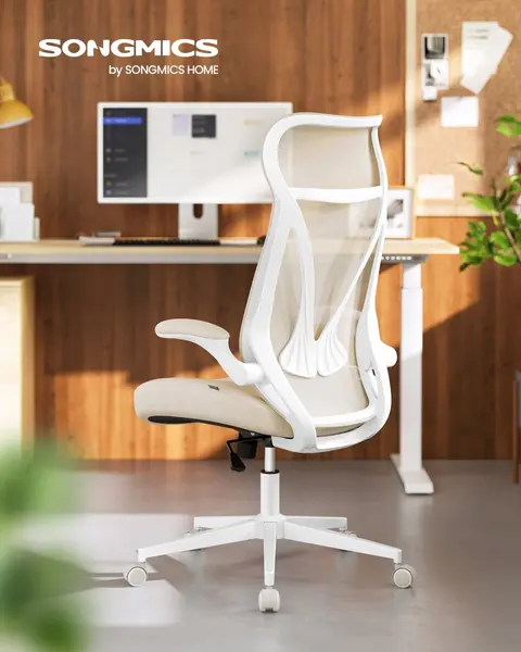Scaun de birou Songmics Bej 67x67x121 cm
