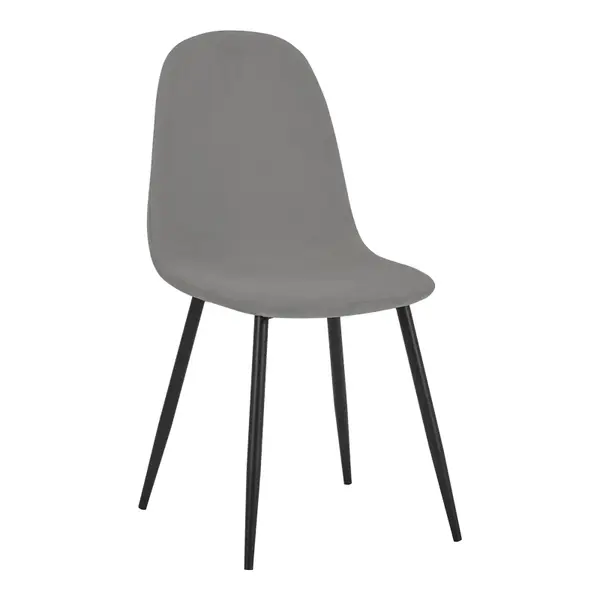 Scaun de dining Bella din catifea, gri, 44x52x89 cm