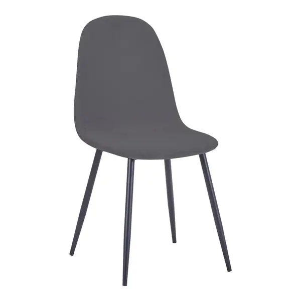 Scaun de dining Bella din catifea gri inchis metal, negru, 43x52x89 cm