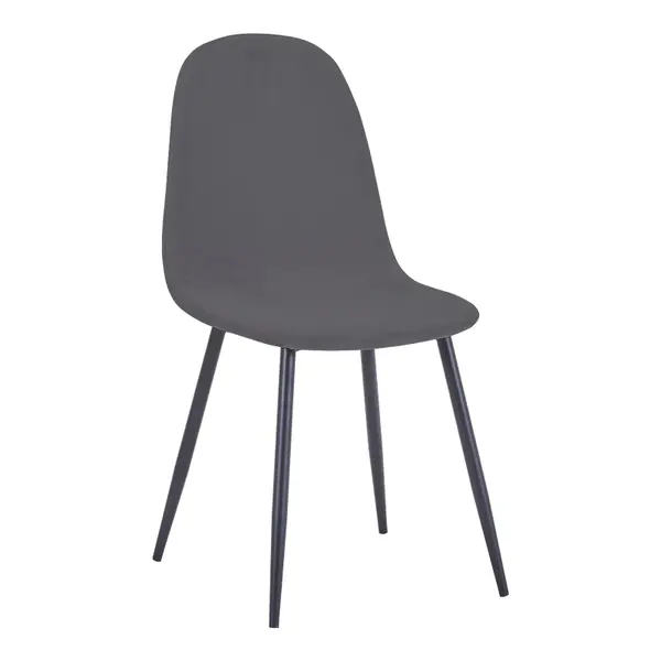 Scaun de dining Bella din Panza neagra metal, negru, 43x52x89 cm