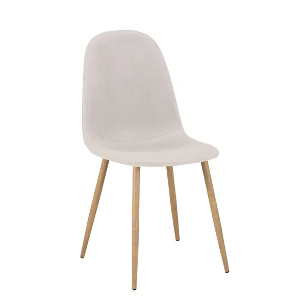 Scaun de dining Bella din stofa gri, deschis Natural, 43x52x89 cm