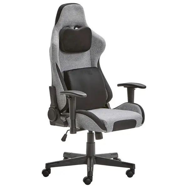 Scaun De Gaming, catifea, țesătură, gri, negru
