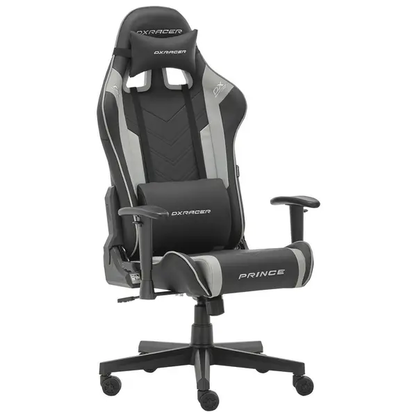 Scaun De Gaming, imitație piele, gri, negru