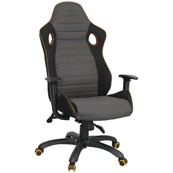 Scaun De Gaming, plasă tensionată, țesătură, gri, negru