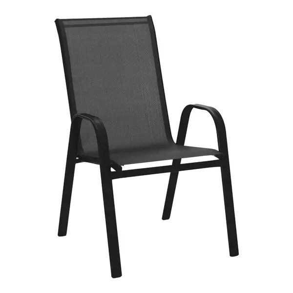 Scaun de gradina Calan, Negru - Sampanie, 55x75x90 cm