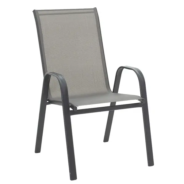 Scaun de gradina Calan, textilena/metal, Gri, 54x74x91 cm