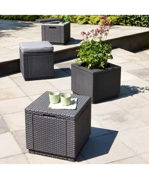Scaun de gradina CUBE GRAP Grafit/Gri Rece