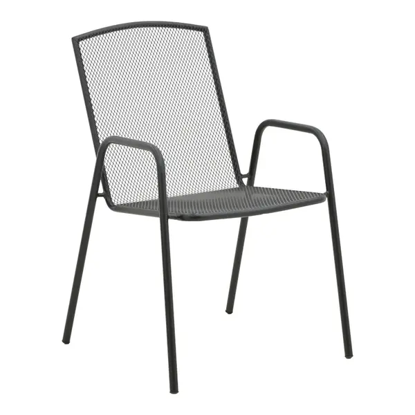 Scaun de gradina Pomedon stivuibil metal, negru, 56x64x87 cm