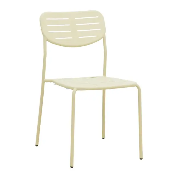 Scaun de gradina stivuibil, Deraby, Crem, 45.5x52.5x83 cm