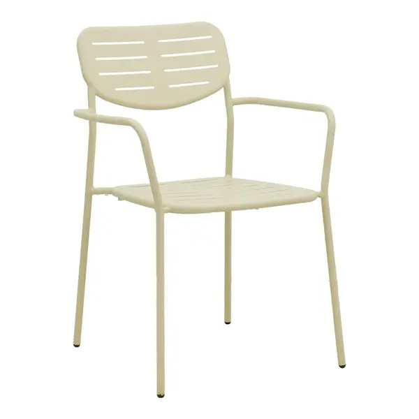 Scaun de gradina Stivuibil, Deraby, Crem, 45.5x56x83 cm