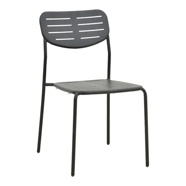 Scaun de gradina Stivuibil, Deraby, Negru, 45.5x52.5x83 cm