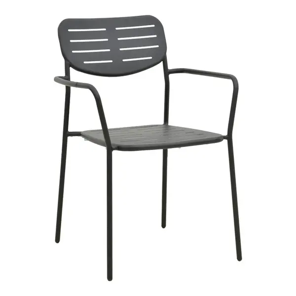Scaun de gradina Stivuibil, Deraby, Negru, 45.5x56x83 cm