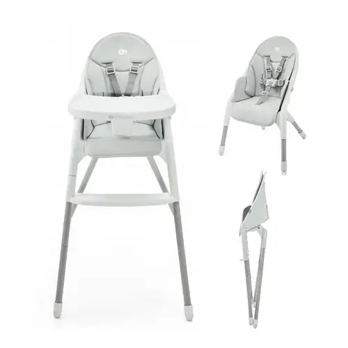 Scaun de masa 2in1 KinderKraft Dinnly, pliabil, 6 luni+, Alb