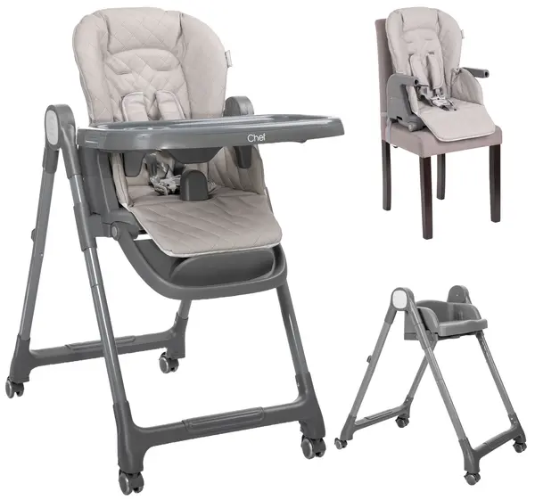 Scaun de masă 3 în 1 Lorelli - Chef, Beige Leather