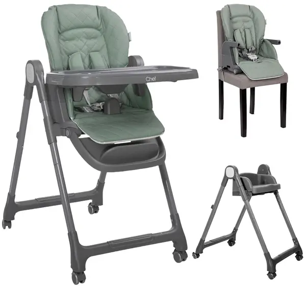Scaun de masă 3 în 1 Lorelli - Chef, Green Leather